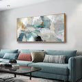 Kureful Abstract Oil Painting/Green Wall Decor/Artwork for Living Room Picture Prints on Canvas/Grey Wall Decor for Bedroom Office Hotel 20x40 Inch