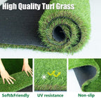 Petgrow Luxurious Artificial Grass Realistic Turf 12 X 28 Feet,1.57 Inch Pile Height Ultrathick Indoor/Outdoor Dog Fake Faux Grass,Synthetic Grass Rug Garden Landscape Patio,Drainage Holes