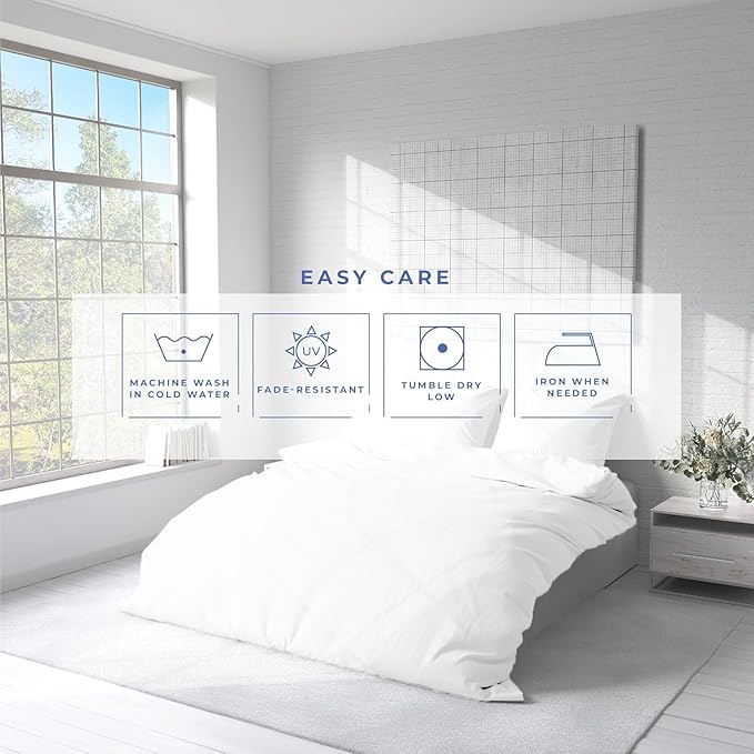 Kotton Culture 3 Pc Queen Size Duvet Cover Set -100% Egyptian Cotton Sateen 600 Thread Count Ultra Soft Premium Durable Comforter Cover Zipper Closure & Corner Ties (White, Queen/Full 90" X 90")