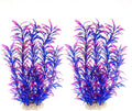 DSkoiph 2 pcs Aquarium Decor Plastic Plants Extra Large 21 Inches Artificial Fish Tank Plants Tall Fish Tank Decorations Artificial Green Water Plants (Purple)