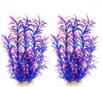 DSkoiph 2 pcs Aquarium Decor Plastic Plants Extra Large 21 Inches Artificial Fish Tank Plants Tall Fish Tank Decorations Artificial Green Water Plants (Purple)