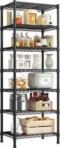 REIBII 7-Tier Metal Shelving Unit, 71’’H x 18’’W x 18’’D, 1176 LBS Weight Capacity, Adjustable Garage Shelving for Storage, Heavy Duty Shelves for Kitchen, Living Room, Bathroom etc.