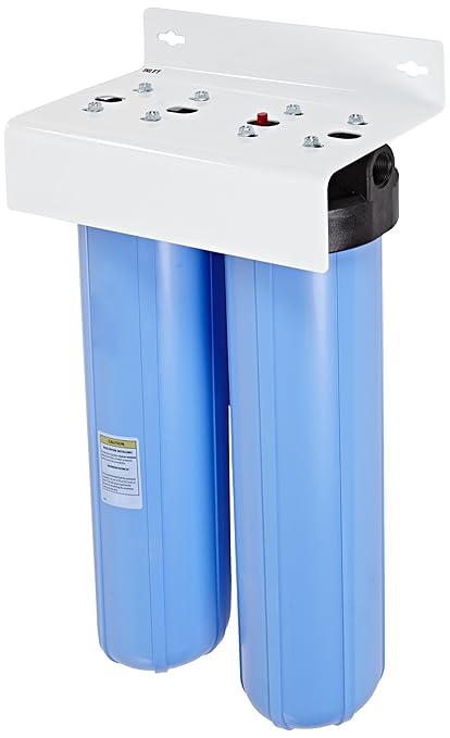 Pentair Pentek BBFS-22 Big Blue Two-Housing Filtration System, 1" NPT #20 High Capacity Water Filter Housing, Holds 20" x 4.5" Filter Cartridges