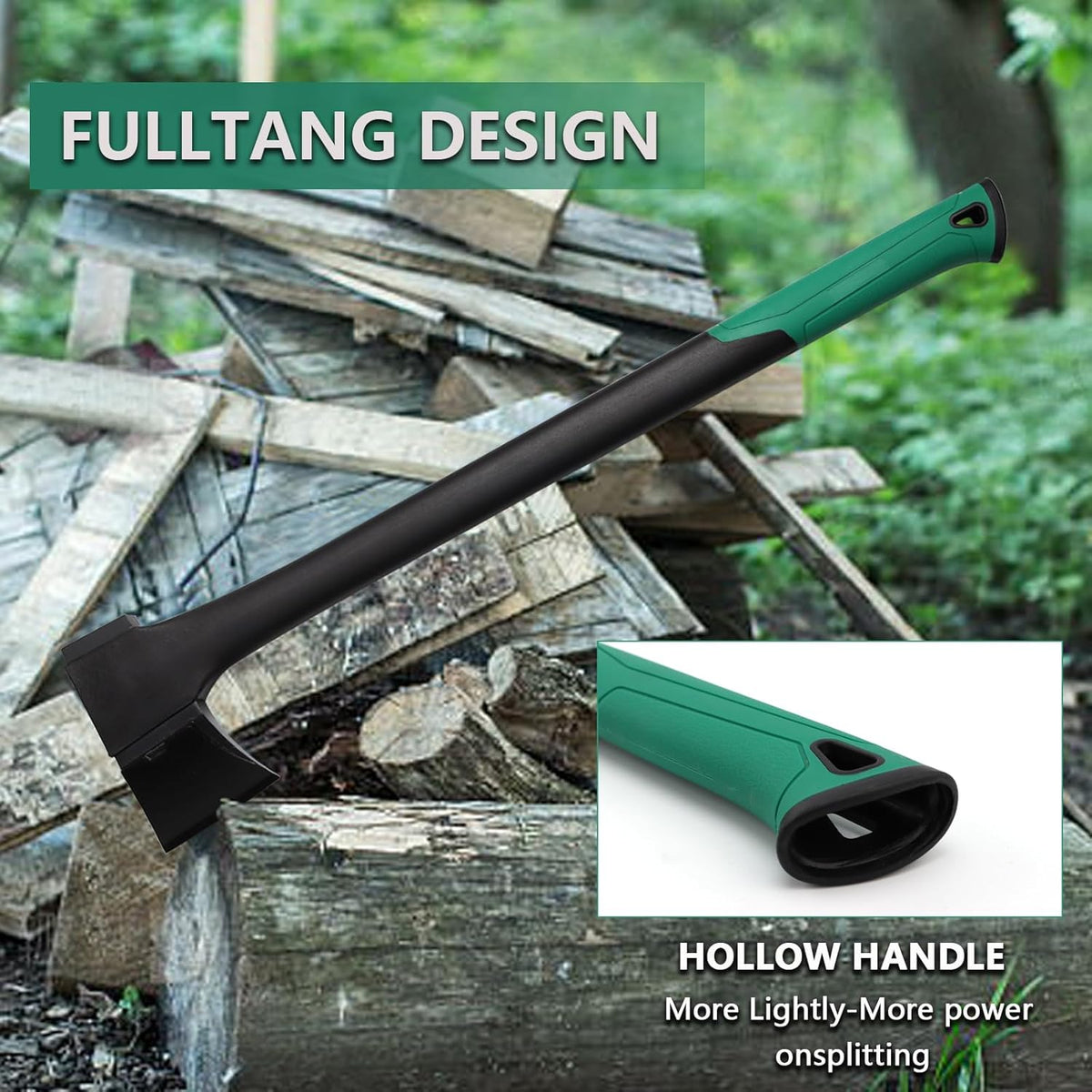 Camping Hatchet 31.8 Inch,Survival Hatchet Tactical for Wood Chopping and Kindling,Hatchet Axewith V Grind Blade, Lightweight Nylon Fiber Handle,for Outdoor Survival, Gardening, Hiking (L)