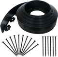 3.15" x 50' No Dig Landscape Edging, Plastic Garden Edging Borders with 45 Anchoring Spikes, Flexible Lawn Edging for Landscaping Garden Flower Beds Grass Yard Paver Pathway, Black