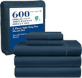 LANE LINEN Split Sheets Set for Adjustable Beds - King Size - 5 Pieces - Denim Sateen Weave