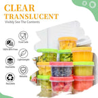 TOFLEN Reusable Small Freezer Containers 8 Oz Plastic Food Storage Containers with Screw On Lids, Leakproof & Airtight, Freezer Safe, Dishwasher Safe, Set of 12 Multicolor