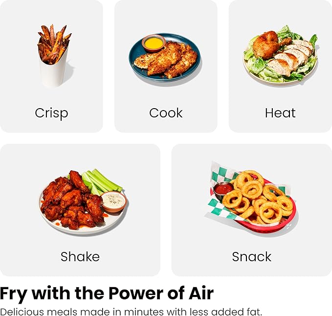 Chefman TurboFry Touch Dual Air Fryer, Maximize The Healthiest Meals With Double Basket Capacity, One-Touch Digital Controls And Shake Reminder For The Perfect Crispy And Low-Calorie Finish