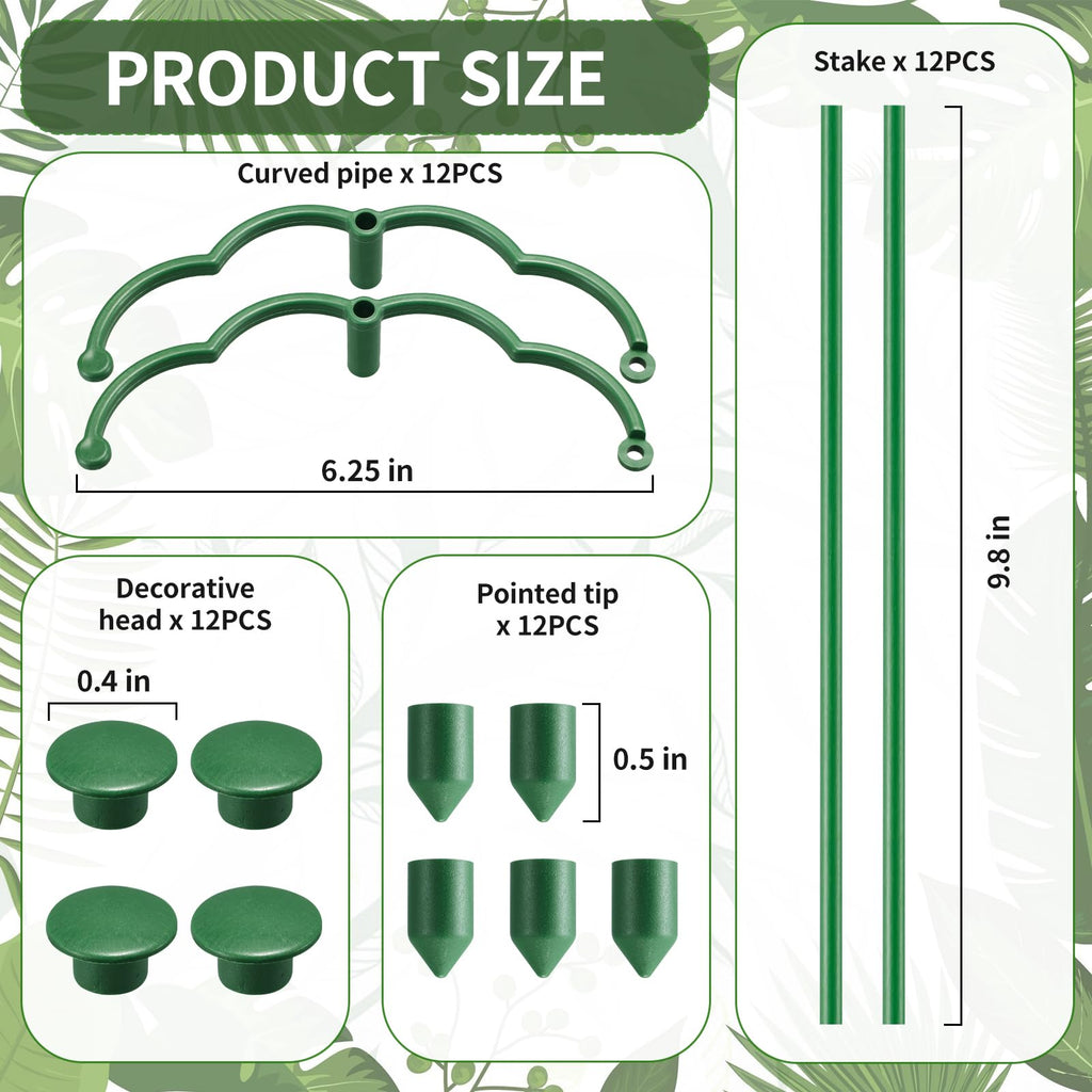 Moiggonoy 12 Pack Plant Support Stakes Sets - Versatile Plant Cages, Stackable Garden Flower Support， Small Plant Stakes for Indoor Plants,Tomato,Monstera, Peony, Hydrangea, Climbing Plants