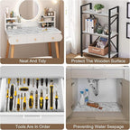 OcePor Non-Adhesive Drawer and Shelf Liner 24IN x 20FT，Non Slip Cabinet and Cupboard Liner, Kitchen Cabinet Liners for Shelves, Waterproof Drawer Shelf Liners for Cabinets/Bathroom Cupboard, Marble