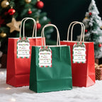 60Pcs Merry Christmas Tags with String, 3.3x2.1 Inch Buffalo Plaid Holiday Gift Tags, Xmas Happy New Year Tag with Holly for Winter Party Candy Bag Envelope Presents Gift Favor