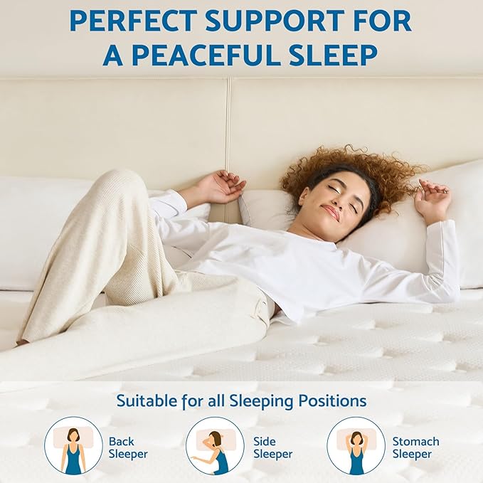 Full Mattress, 10 Inch Hybrid Mattresses with Pocket Springs, Medium Firm Full Size Mattress in a Box, Upgraded Support