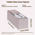 MURRI&MURRDI Mini Foldable Clothes Drawer Organizer 6 Pcs, Small Fabric Storage Organizer for Nursery, Sock, Underwear, Bra, Belt, Tie, Scarves, Gray
