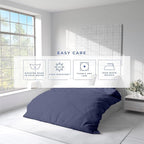 Kotton Culture 1 Pc Queen Size Duvet Cover Only -100% Egyptian Cotton Sateen 600 TC Ultra Soft Premium Durable Comforter Cover Zipper Closure & Corner Ties (Mediterranean Blue, Queen/Full 90" X 90")