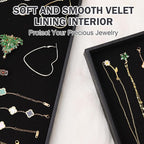Black Velvet Jewelry Tray for Drawers Black Jewelry Display Tray Stackable Jewelry Trays Stackable Jewelry Organizer Trays for Necklace Bracelet Ring Watch Tray Felt Jewelry Tray(4 Pack)