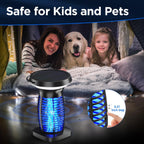 Solar Bug Zapper Outdoor Waterproof, Portable Pest Control Electric Mosquito Zapper Killer with Panel Sensor, Rechargeable Insect Trap Fly Zapper for Home, Patio, Backyard, Camping