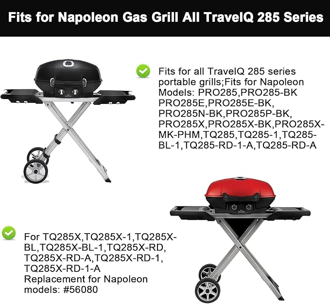 Cast Iron Grill Grates for Napoleon Gas Grill All TravelQ 285 Series, Napoleon Pro285x, PRO285X-BK, PRO285, PRO285-BK, TQ285X, TQ285X-1, TQ285X-BL, Napoleon Travelq Pro 285 accessories,Non-Stick,2PCS