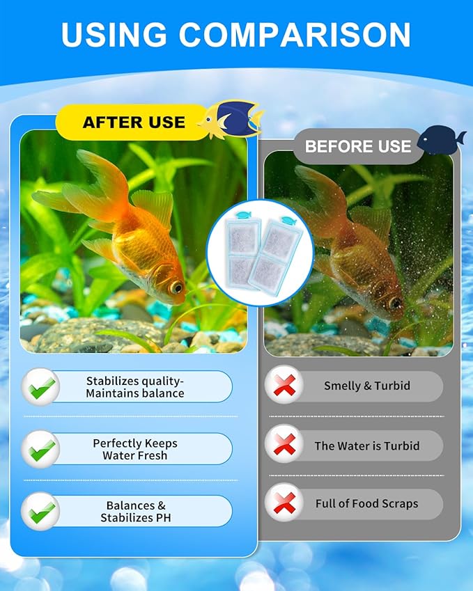 16 Pack Fish Tank Filters Compatible with Top Fin PF-S Filter Cartridge, Upgraded PF-S Small Fish Tank Filters Compatible with Top Fin PF10 Power Filters, Fit for Topfin Aquarium Filter