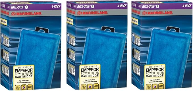 Marineland Rite-Size Cartridge E -12 Total Cartridges (3 Packs with 4 per Pack)