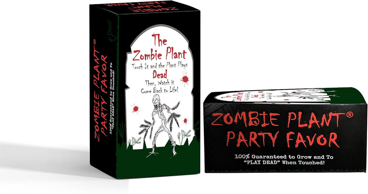 Zombie Plant Party Favors (2) Plays Dead When Touched! Includes Soil, Seeds & Mini Flower Pot. Supplies for Zombie Themed Birthday. Plant it as a Fun Indoor Science Activity