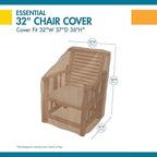 DUCKCOVERS Essential Water-Resistant 32 Inch Patio Chair Cover, Outdoor Chair Covers