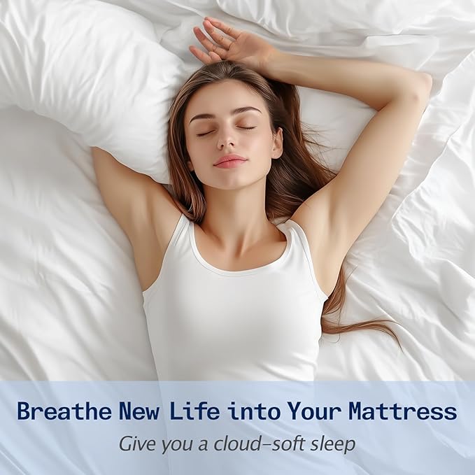 SOPAT Mattress Topper Queen Size Extra Thick Mattress Pad 8-21" Deep Pocket Soft Down Alternative Fill Mattress Protector Pillow Top Mattress Cover (60x80 Inches, White)