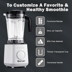 COSTWAY Professional Countertop Blender, 6 Pre-Setting Programs & 10 Speed Control, Smoothies Crushing Maker with 64oz Tritan BPA-Free Pitcher & Built-in Timer, Tamper, 1500W