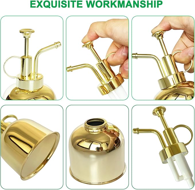 Stainless Steel Plant Sprayer, Small Watering Can Modern Gardening Tool for Indoor Potted Plants Watering and Spraying