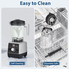 Aeitto Blenders for Kitchen with 68Oz. Large Capacity, 1800W Max Power Smoothie blender, 3 Preset Programs & 7 Speeds, Professional Countertop Blender for Smoothies, Ice Crush, Frozen Drinks, Black