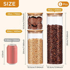 Glass Food Storage Jars with Lids[Set of 5], Perfect for Pasta, Cookies, Nuts, Coffee, Cereal, Flour, and More, Organize Your Kitchen and Pantry with these BPA-Free Glass Canisters