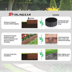 STIRLINGEAR Cor-Ten Steel Landscape Edging, 6-Pack (20 ft Total) – 8" Rustic Metal Garden Border