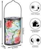 Hanging Solar Lantern Outdoor Waterproof LED Hummingbird Solar Lights Outdoor Decorative Solar Lanterns Tabletop Lamp for Patio Garden Yard Decor