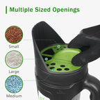 Hand held Spreader, Seed Spreader for Ice Melt, Grass Seed, Fertilizer Lawn and Garden. Multiple Adjustable Opening Sizes for Salt,Ice Melt, Up to 80 Oz