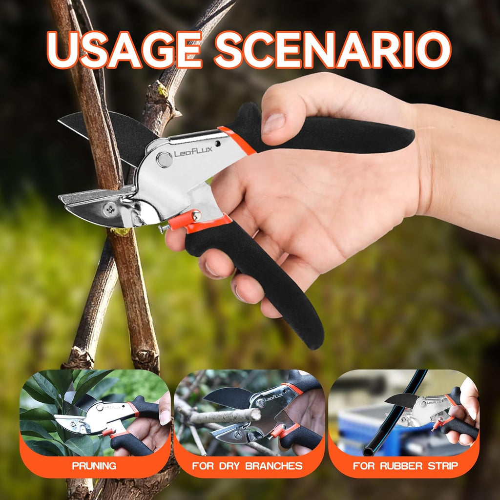 8" Professional Heavy Duty Anvil Pruning Shears with Anti-Rust SK-5 Blades, Garden Shears for Dry Stems and Small Branches, Gardening Scissors, Clippers for Wood, Non-Slip Handle. | LFXP1108S