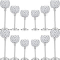 Crystal Candle Holders Set of 16 for Wedding Centerpieces Gold Or Silver Candle Holders Bulk Decorative Tealight Candle Holder for Wedding, Party,Table Centerpieces Decoration (Silver, 4Sets(12 Pcs))