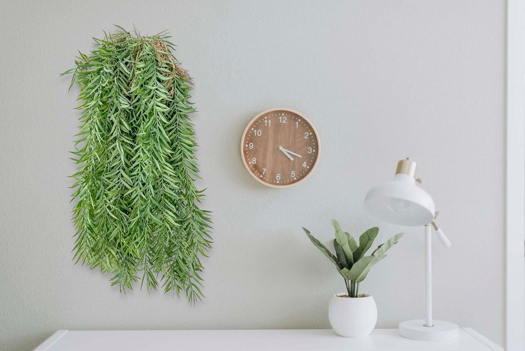 3 Fake Hanging Plants of Bamboo Stems with Roots, Faux Hanging Greenery Plastic Plants for Party Home Office Farmhouse Living Room Greenery Wall, Ceiling, Bathroom, Mantle, Spring Porch Decor