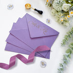 50 Pack 5x7 Envelopes Letter Size, Purple A7 Envelopes Self Seal for Wedding Invitation, Envelope 5.4x7.6 for Greeting Cards, Photos, Baby Shower, Graduation, Thank You Cards, Announcements