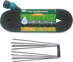 Hlinker 2026 Flat Soaker Hose 25 ft with Stake for Garden, Linkable Drip Hose Diy Automates Garden Irrigation System Saving 82% Water, Dual-layer Leak-free Design Water Hose with Holes