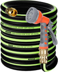 SYEENIFY Garden Hose 75ft 5/8", Heavy Duty No Kink Water Hose, No Tangle Flex Rubber Garden Hose for Lawns,Floor,Yard Washing,Pet Cleaning