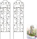 Idzo 60in 5ft 100% Metal Garden Trellises for Climbing Plants Outdoor, Heavy-Duty Steel Garden Trellis with Durable Powder Coating, Black