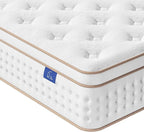 Vesgantti Full Mattress, 10 Inch Memory Foam Hybrid Mattress in a Box with Individual Pocket Spring, Full Size Mattress for Pressure Relief, Motion Isolation, Medium Firm Support