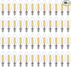 FLSNT 60W Equivalent LED Chandelier Light Bulbs, Dimmable LED B11 E12 Candelabra Base Bulbs, 3500K Natural White, 550LM, 48 Pack UL,CA65 Listed.