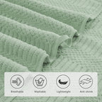 8 Piece Extra Large Bath Towels Set,2 Oversized 35"x70" Bath Towel Sheets,2 Hand Towels and 4 Washcloths 600 GSM Highly Absorbent Quick Dry Towels Set for Bathroom Hotel Light Green