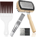 3 Pcs HVAC Coil Cleaning Brush & Fin Straightener Kit, Metal AC Fin Comb,Double-Sided Coil Brush,Coil Cleaning Tool - for MIni Splits,Refrigerator Coils,Condenser, Evaporator Coil Cleaning