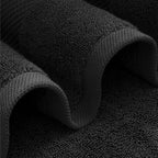 White Classic Luxury Bath Towels Set of 4 Large - 700 GSM Cotton Ultra Soft Bath Towels 27x54 | Highly Absorbent and Quick Dry | Hotel Towels for Bathroom Luxury, Plush Shower Towels, Black