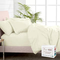 Pizuna 100% Cotton Full 3 Pc Duvet Cover + 1 Pc Fitted Sheet Set 400 Thread Count Off White Sateen Weave Luxurious Long Staple Cotton 4 Piece Bedding Set -1 Duvet Cover, 2 Pillow Shams, 1 Fitted Sheet