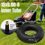 15x6.00-6" Inner Tubes, 2 Pack Heavy Duty 15x6-6 Replacement Tire Inner Tube with TR-13 Straight Valve Stem for Lawn Mower, Ride-on Mower, Yard Trailer, Tractor, ATVs, Go Karts, Golf Carts, etc