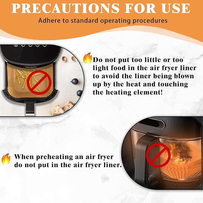 Air Fryer Disposable Paper Liners, 125 Pcs Parchment Cooking Non-Stick Liner for Airfryer, Microwave Oven, Frying Pan, 9 Inch Oil-proof Air Fryers Filters Sheets for 9 10 11 12 Qt Baking Basket