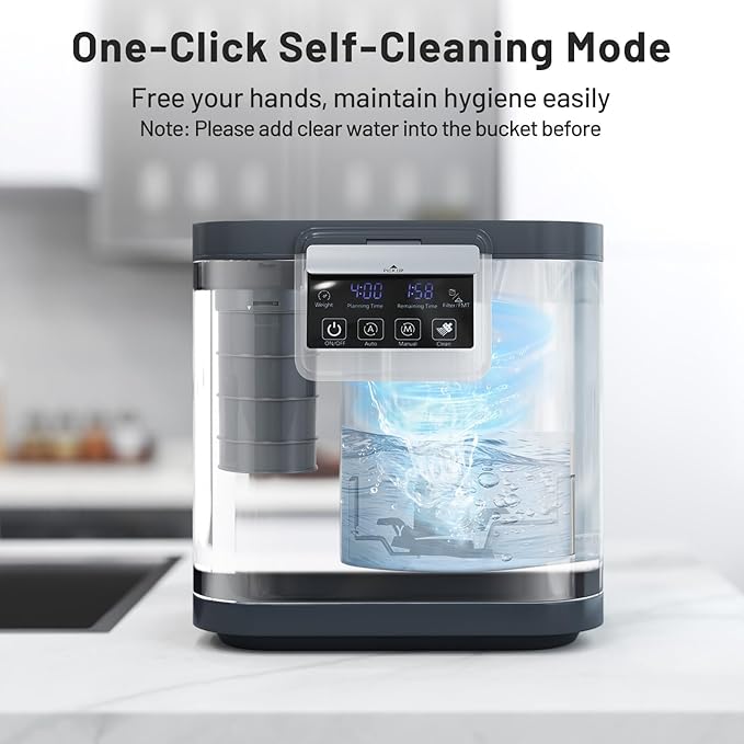 COSTWAY 4L Electric Composter for Kitchen, Smart Waste Dispenser Countertop Compost Machine w/Replaceable Filters, Auto-Cleaning, LED Display, Indoor Compost Bin, Turn Food Waste to Dry Fertilizer