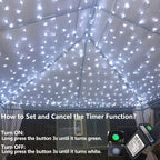 QITONG 165ft 500 LED White String Lights Outdoor Waterproof, 8 Modes Christmas Light Plug-in, Clear Wire Christmas Tree Light Indoor